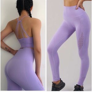 🌸 Lilac Seamless 2 Piece yoga Workout Set